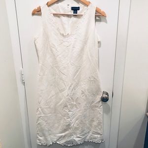 Ann Taylor white linen floral dress